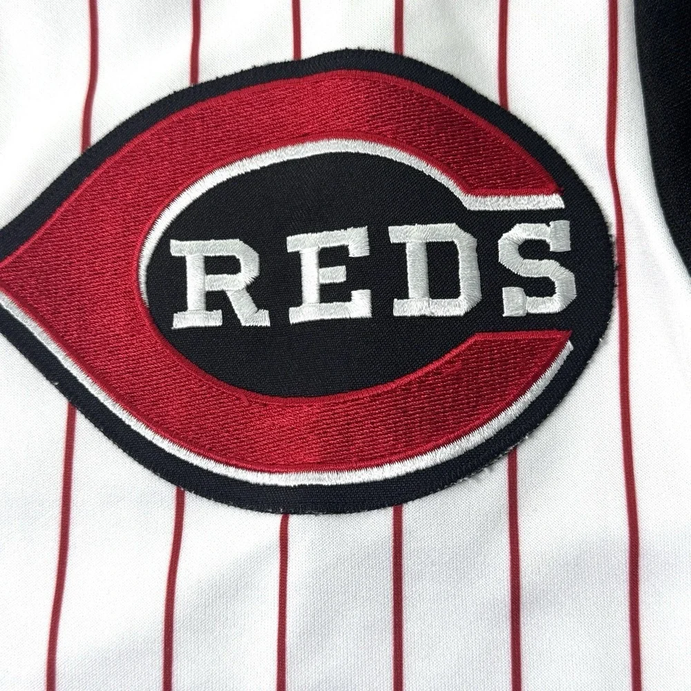 Cincinatti Reds # 3 Throwback‎ Majestic Pin Striped MLB Jersey Size Small 42